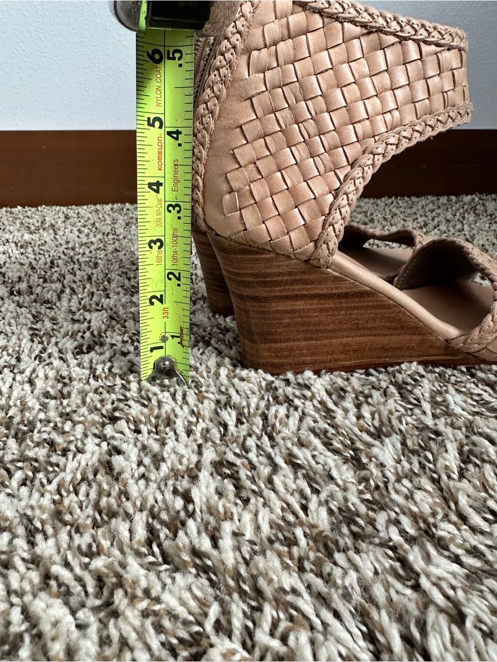 ELF Made by Hand Athena Woven Braided Wedge Sandal Beige Size 7 Boho - Picture 11 of 11